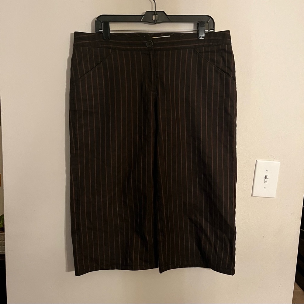 Max Studio Cropped Striped Pants, Size L